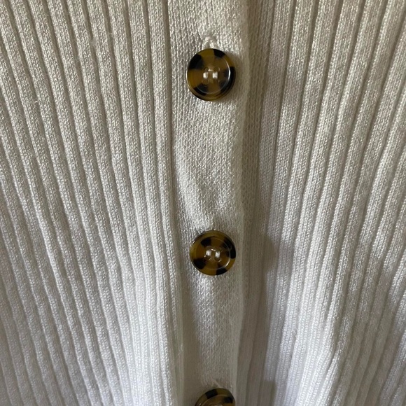 White Button-Up Ribbed Sweater - Picture 3 of 3